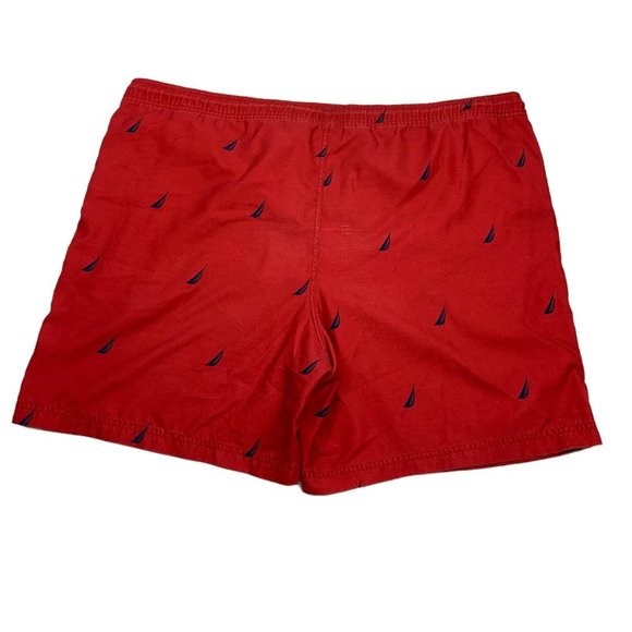 Nautica XXL Red Swim Trunks Sailboat Lined Pockets - Picture 2 of 5